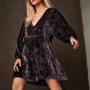 Anthropologie Mona Velvet Burnout Dress